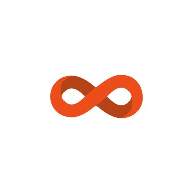 Sonsuz parlak soyut vektör logosu. Evrensel 3D sekiz halka sembolü tasarımı, sınır yok.