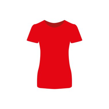 Kırmızı kadın tişörtleri, siluet. Web tasarımındaki menü ögesi.