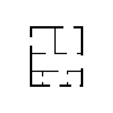 Ev planı basit düz simgesi. Beyaz arka plan üzerinde vektör çizim.