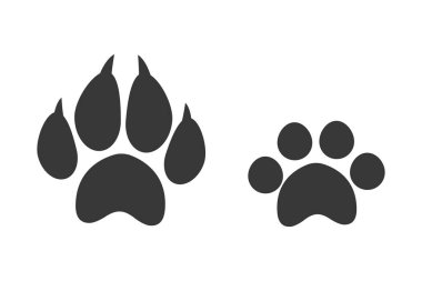 kedi ve köpek pençesi iz vektör simgesi