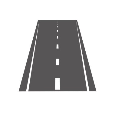 Düz biçimli yol simgesi. Vektör illüstrasyonu.