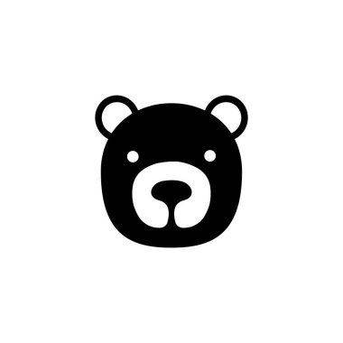 şirin yüz küçük ayı bal logosu tasarımı, vektör grafik simgesi resimleme 