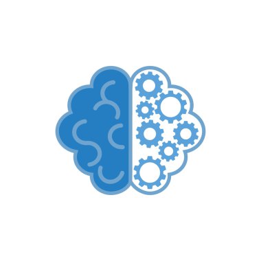 Nöral Ağ ile Dijital Beyin ve Beyin Fırtınası Fikri IQ Test Vektörü İşareti