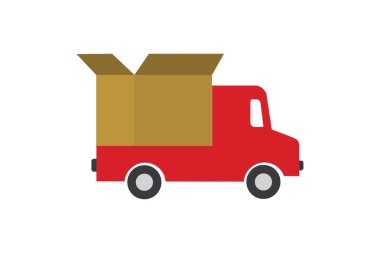 Teslimat Kamyonu Taşımacılık Lojistiği İzole Vektör İllüstrasyonu