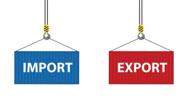 Port Crane İthalat İhracat Kargo Taşıyıcıları Vektör Resimleri