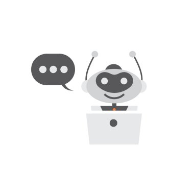 Robot icon. Chat Bot sign for support service concept. Chatbot character flat style. 