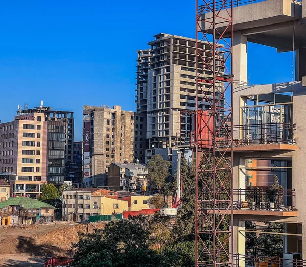 Addis Ababa Ethiopia January 2023 Buildings Construction Outskirts Addis Ababa — Stock Photo, Image