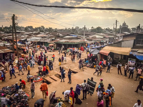 Jimma Ethiopia January 2023 Landscape City Jimma Crowd Markets — Stock Photo, Image