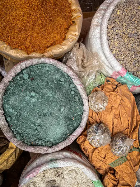 Bulk Spice Plastic Bags Market Ethiopia — Stock Photo, Image