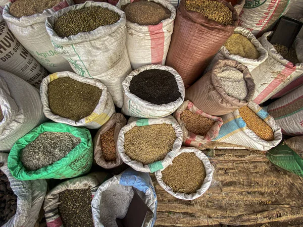 Bulk Spice Plastic Bags Market Ethiopia — Stock Photo, Image