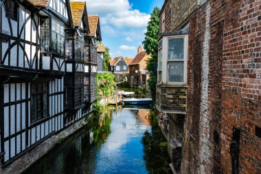 River Stour Westgate Gardens, Canterbury, Kent, İngiltere, İngiltere