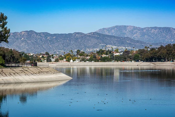 View Silver Lake Reservoirs Los Angeles California Usa — Stock Photo, Image