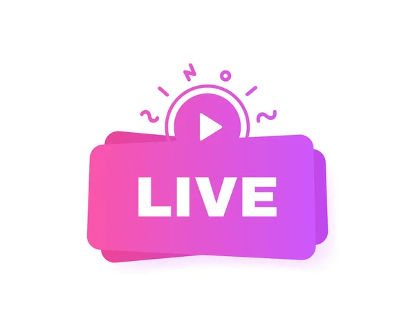 Live Streaming Geometric Badge Megaphone Label Abstract Elements Modern Vector — Stock Vector