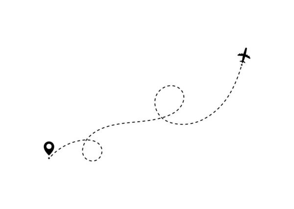 Koncept Cestování Letadlem Mapovými Kolíky Body Gps Koncept Nebo Motiv — Stockový vektor