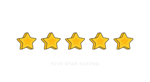 5つ星の顧客製品評価レビュー モダンなフラットスタイルベクトルイラスト — ストックベクタ