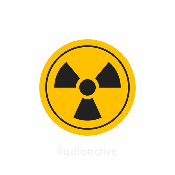 Radyasyon Etiketi Radyasyon Uyarı Işareti Olan Rozet Logo Tasarımı Vektör — Stok Vektör