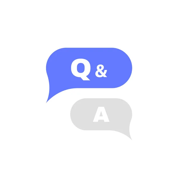 Etiqueta Perguntas Respostas Mensagens Bolhas Com Perguntas Respostas Texto Design — Vetor de Stock