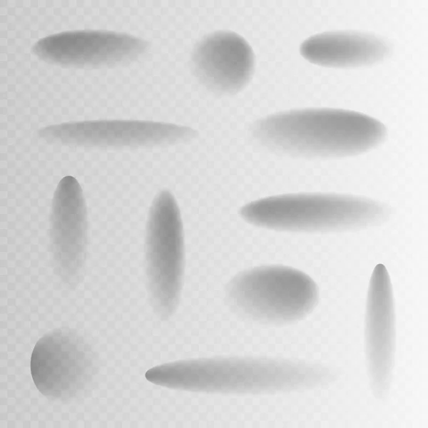 Setzen Sie Andere Form Ovalen Schatten Isoliert Auf Transparentem Hintergrund — Stockvektor