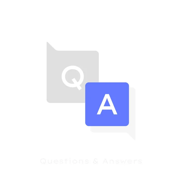 Etiqueta Perguntas Respostas Mensagens Bolhas Com Perguntas Respostas Texto Design —  Vetores de Stock