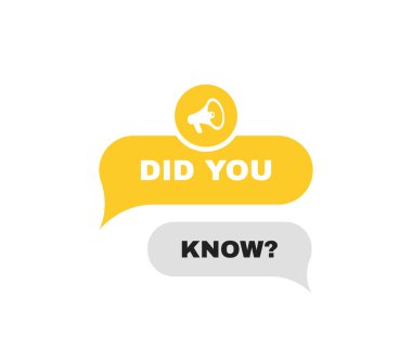 Konuşma balonunu bilir misin? Megafon etiketli mesaj baloncukları. Modern Vektör illüstrasyonu.