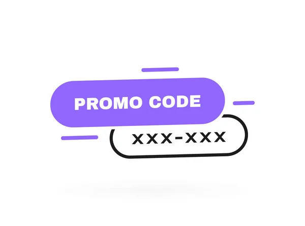 Promo Code Gutscheincode Etikettendesign Geometrisches Flachbanner Moderne Vektorillustration — Stockvektor