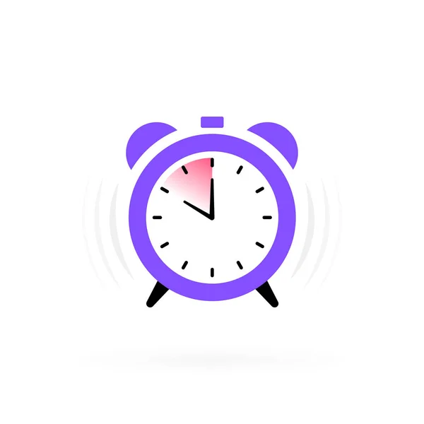 Ringing Alarm Clock Label Wake Time Get Modern Vector Illustration — Stock Vector