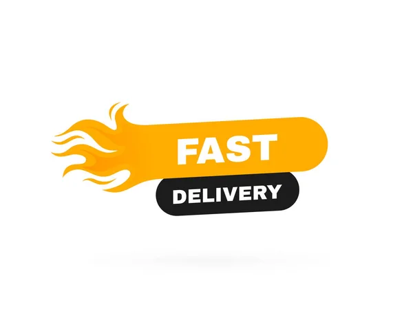 Fast Delivery Geometric Badge Fire Delivery Concept Modern Vector Illustration — Stock Vector