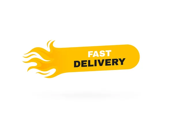 Fast Delivery Geometric Badge Fire Delivery Concept Modern Vector Illustration — Stock Vector