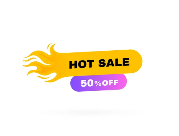Hot Sale Geometric Badge Fire Special Offer Only Now Modern — Stock Vector