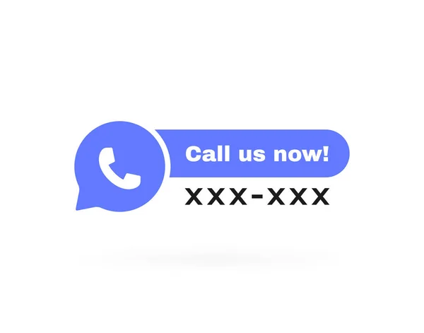 Позвоните Нам Значок Телефоном Место Телефонного Номера Пузырь Сообщений Пиктограммой — стоковый вектор