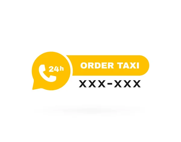 Telefon Numarası Yeri Olan Bir Taksi Çağıralım Kulaklıklı Resimli Mesaj — Stok Vektör