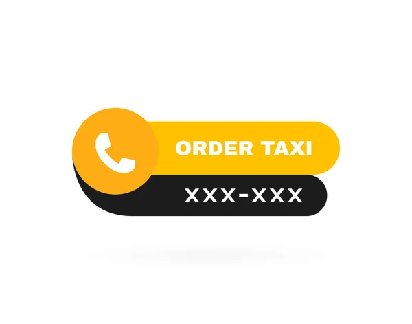 Замовте Значок Таксі Телефоном Місцем Номера Телефону Бульбашка Повідомлень Піктограмою — стоковий вектор