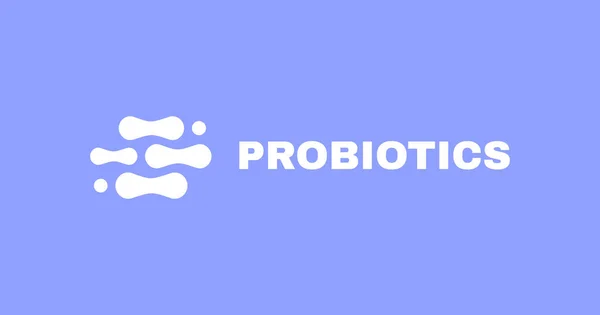 Probiotika Bakterien Etikett Logo Design Gesunde Ernährung Zutat Für Therapeutische — Stockvektor