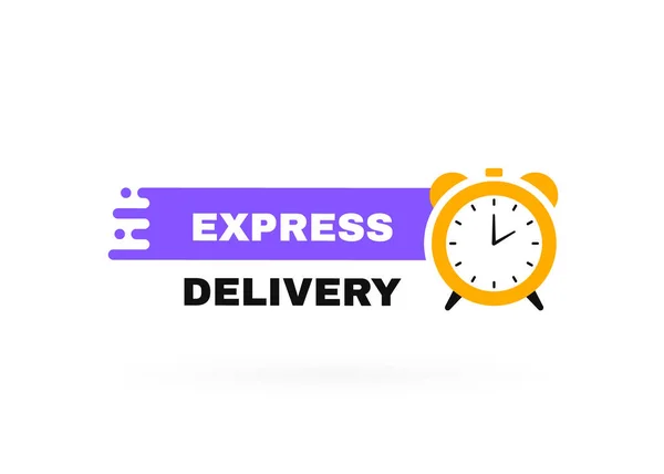 Express Bezorgbadge Met Stopwatch Label Logo Ontwerp Banner Sjabloon Ontwerp — Stockvector