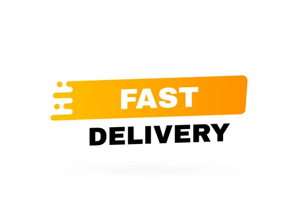 Hızlı Teslimat Rozeti Logo Tasarımı Banner Nakliye Teslimat Nakliye Şirketi — Stok Vektör