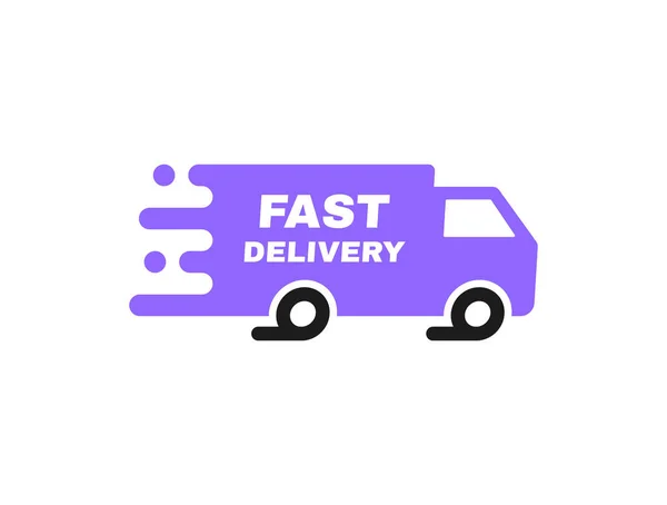 Fast Delivery Badge Truck Banner Template Design Shipping Delivery Moving — Stock Vector