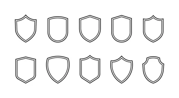 Distintivos Linha Escudo Definidos Emblemas Modelo Para Proteção Clube Desportivo — Vetor de Stock