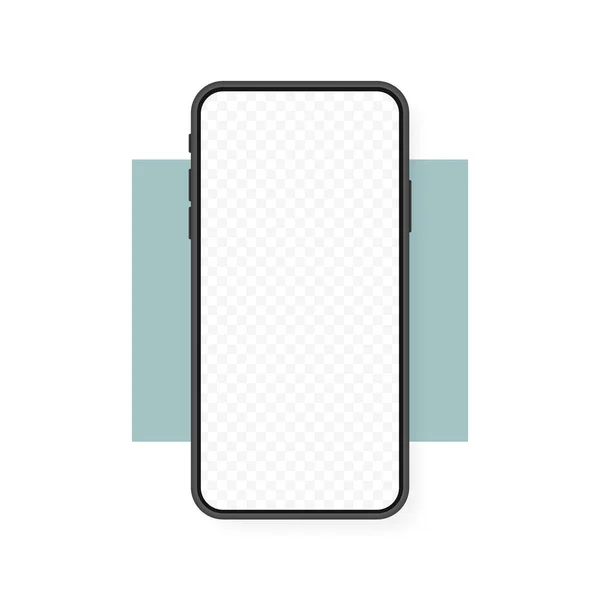 Smartphone Kosong Layar Mockup Telepon Dengan Layar Kosong Templat Untuk - Stok Vektor