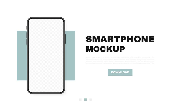 Smartphone Blank Screen Phone Mockup New Phone Model Template Infographics — Stock Vector
