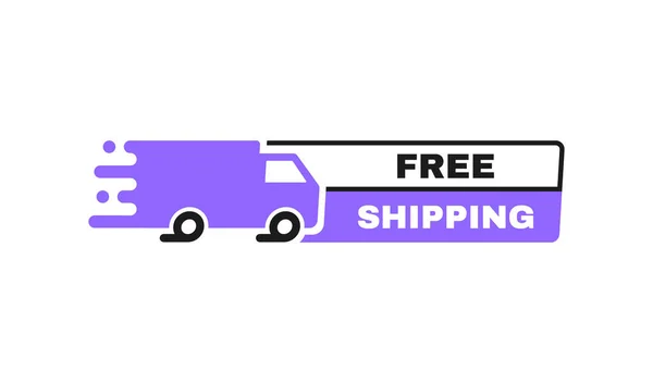 Free Shipping Badge Truck Banner Template Design Shipping Delivery Moving — Stock Vector