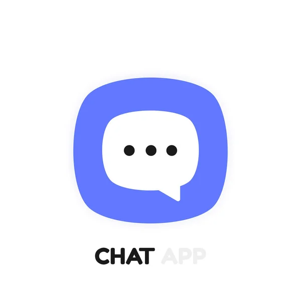 Chat App Logo Design Etichette Sms Messenger App Mobile Conversazione — Vettoriale Stock