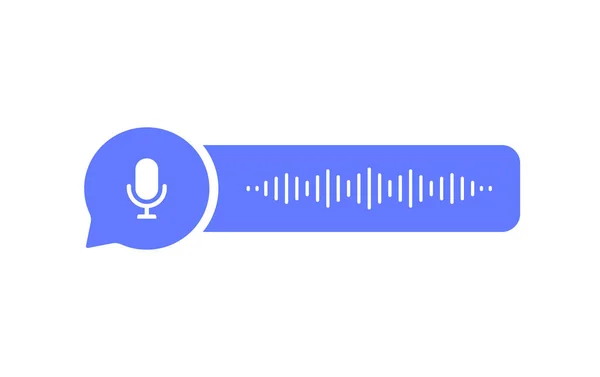 Röstmeddelanden Bubbla Ikon Med Ljudvåg Och Mikrofon Röstbrevväxling Modern Platt — Stock vektor