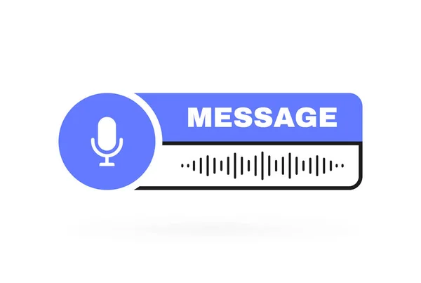 Sesli Mesajlar Ses Dalgası Mikrofonlu Geometrik Rozet Sesli Mesaj Yazışmaları — Stok Vektör