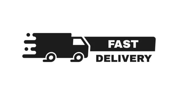 Free Delivery Badge Truck Banner Template Design Shipping Delivery Moving — Stock Vector