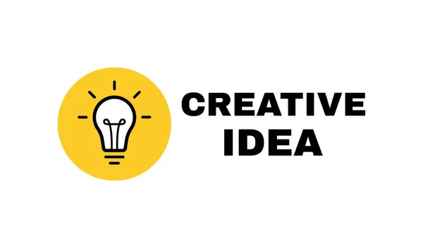 Diseño Etiquetas Creative Idea Con Bombilla Rayos Diseño Del Logotipo — Archivo Imágenes Vectoriales