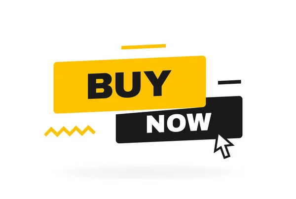 Buy Now Geometric Badge Arrow Click Banner Template Design Business — Stock Vector