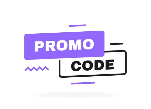 Promo Code Coupon Code Label Design Geometric Flat Banner Modern — Stock Vector
