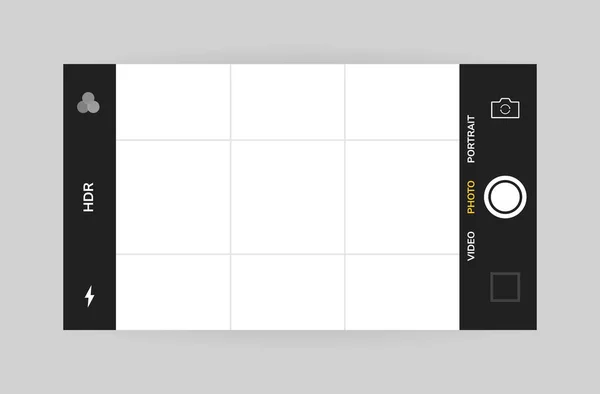Интерфейс Камеры Телефона Горизонтальный Вид Мобильное Приложение Фотосессия Векторный Графический — стоковый вектор
