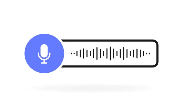 Sesli Mesajlar Geometrik Rozet Mikrofon Amblemi Sesli Mesaj Yazışmaları Modern — Stok Vektör