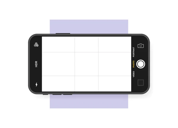 Mobile Phone Camera Interface Mobile App Application Photo Screen Design — Stock Vector